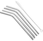 Canudo Conjunto Inox Curvado Kit Escova Limpeza 5 Peças Canudo Conjunto Inox Curvado Kit Escova Limpeza 5 Peças