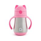 Canudo de Aço Inoxidável Munchkin Cool Cat Sippy Cup 240ml - Rosa