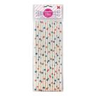 Canudo de Papel Branco com Estrelas Azul e Vermelho 6mmx200mm - 4335 - 12 unidades
