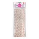 Canudo de Papel Branco com Poá Rosa 6mmx200mm - 4342 - 12 unidades