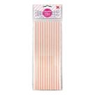 Canudo de Papel Chevron Rosa C/ Branco 6mmx200mm - 4321 - 12 unidades