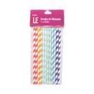 Canudo de Papel Le com 12 Unidades Milkshake 8mm