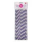 Canudo de Papel Lilás com Poá Grande Branco 6mmx200mm - 4340 - 12 unidades Canudo de Papel Lilás com Poá Grande Branco 6mmx200mm - 4340 - 12 unidades