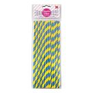 Canudo de Papel Listrado Amarelo e Azul 6mmx200mm - 4304 - 12 unidades Canudo de Papel Listrado Amarelo e Azul 6mmx200mm - 4304 - 12 unidades