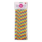 Canudo de Papel Listrado Arco-Iris 6mmx200mm - 4305 - 12 unidades