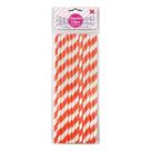 Canudo de Papel Listrado Laranja Escuro e Branco 6mmx200mm - 4314 - 12 unidades Canudo de Papel Listrado Laranja Escuro e Branco 6mmx200mm - 4314 - 12 unidades