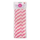 Canudo de Papel Listrado Rosa e Branco 6mmx200mm - 4312 - 12 unidades Canudo de Papel Listrado Rosa e Branco 6mmx200mm - 4312 - 12 unidades