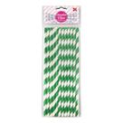 Canudo de Papel Listrado Verde e Branco 6mmx200mm - 4316 - 12 unidades Canudo de Papel Listrado Verde e Branco 6mmx200mm - 4316 - 12 unidades