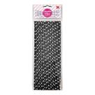 Canudo de Papel Poá Branco C/ Preto 6mmx200mm - 4347 - 12 unidades