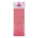 Canudo de Papel Rosa Pink com Poá Branco 6mmx200mm - 4343 - 12 unidades