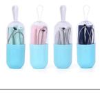 Canudo De Silicone Dobrável Reutilizável Ecológico C/ Case