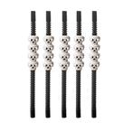 Canudo Decorativo Caveira de Halloween Preto - 5 unidades - Rizzo