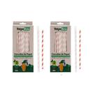 Canudo Ecologico Papel Branco e Vermelho embalado individualmente 2 caixas com 100un Talge Eco