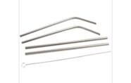 Canudo Inox Conjunto 5 Peças Reto Curvado Kit c/ Escova Limpeza Canudo Inox Conjunto 5 Peças Reto Curvado Kit c/ Escova Limpeza