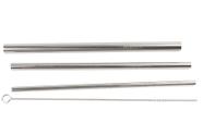 Canudo Inox Conjunto Reto Kit Escova Limpeza 4 Peças Canudo Inox Conjunto Reto Kit Escova Limpeza 4 Peças