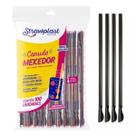 Canudo Mexedor colher para Bebidas Drinks 1000 uni preto 6mm