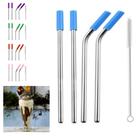 Canudos Aço Inox Milk Shake Silicone 7mm kit 4 Reutilizaveis