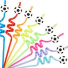 Canudos de festa com tema de bola de futebol de segunda-feira, 24 unidades para crianças