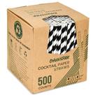 Canudos de papel Chunspak Short 14,6 cm 500 unidades - preto e branco Canudos de papel Chunspak Short 14,6 cm 500 unidades - preto e branco
