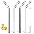 Canudos de vidro LIFEHIM, resistentes a estilhaços, 25 cm, transparentes, 4 unidades