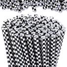 Canudos descartáveis de plástico Domensi Checkered x100