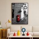 Canvas Rua PB e Vermelho 70x50cm Mold Branca Canvas Rua PB e Vermelho 70x50cm Mold Branca