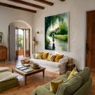 Canvas Verde Chuva 70x50cm Mold Branca Canvas Verde Chuva 70x50cm Mold Branca