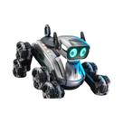 Cão Robô RC Com Controle Por Gestos, Brinquedo Transformável Com 8 Rodas, Música E Dança Para