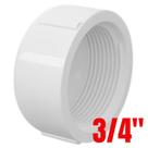 Cap Tampão Soldável Roscável PVC Branco Para Tampar Canos Tubos Água Fria 3/4” Polegada 25mm Tigre
