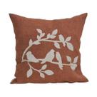 Capa 50x50 Linho com Aplique Birds 2 Boucle Terracota