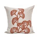 Capa 50x50 Linho com Aplique Ginkgo Boucle Terracota
