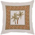 Capa Almofada 50x50 Linho Chave Grega Tropical Terracota D