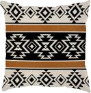 Capa Almofada 50x50 Linho e Aplique material sintético Ecológico Ikat Black B Capa Almofada 50x50 Linho e Aplique material sintético Ecológico Ikat Black B