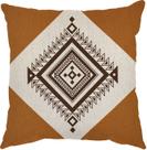 Capa Almofada 50x50 Linho e Aplique material sintético Ecológico Ikat Brown C Capa Almofada 50x50 Linho e Aplique material sintético Ecológico Ikat Brown C
