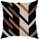 Capa Almofada 50x50 Linho Geometric Leaves Terracota D