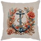 Capa Almofada 50x50 Linho Nautical Sea D