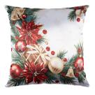 Capa Almofada Cetim Enfeites de Natal 43x43cm Capa Almofada Cetim Enfeites de Natal 43x43cm