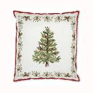 Capa Almofada Decorativa Natal Pinheiro Branco Verde 45cm Sofá, Cama e Sala