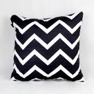 Capa Almofada Decorativa Premium Esmeralda Preta Zig Zag Branco - Cortbrás Capa Almofada Decorativa Premium Esmeralda Preta Zig Zag Branco - Cortbrás
