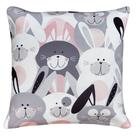 Capa Almofada Desenho Estampa de Coelhos Sofá Cama 45x45cm