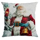 Capa Almofada Frente Papai Noel Natal - Verso Liso Authentic 43x43cm