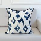 Capa Almofada Linhão Geometrica Branca e Azul 45x45 Azul