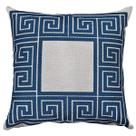 Capa Almofada Linho Azul Geometria Folhagem Natureza 43x43