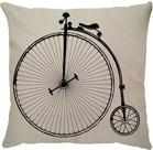 Capa almofada linho bicicleta