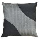 Capa Almofada Linho Com Bouclé Renda Chumbo E Prata 45x45