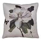 Capa Almofada Linho Cru Bege Flores Floral Estampada 43x43 Capa Almofada Linho Cru Bege Flores Floral Estampada 43x43