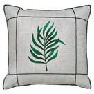 Capa Almofada Linho Folha Limão Flor Verde C/ Drapeado 45x45