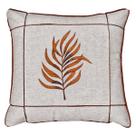 Capa Almofada Linho Folhagem Flor Terracota Drapeada 45x45