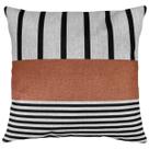 Capa Almofada Linho Tribal Geometrias Terracota Preto 43x43 Capa Almofada Linho Tribal Geometrias Terracota Preto 43x43