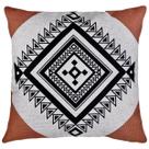 Capa Almofada Linho Tribal Geometrias Terracota Preto 43x43 Capa Almofada Linho Tribal Geometrias Terracota Preto 43x43